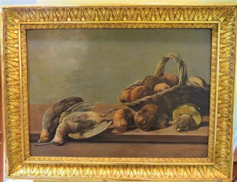 Norfini Italian 19th Century Still-Life Oil Painting On Wood Framed Art