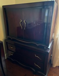 Vintage Lacquered Wood Armoire