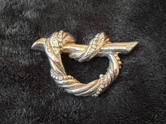 Sterling Silver Sculpted Rope Brooch O.71 Ozt