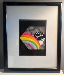 Erte TEMPEST - Lady In Rainbow Print Framed