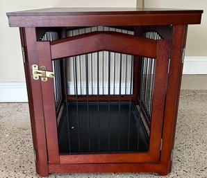 Wood Dog Crate With Tray Insert
