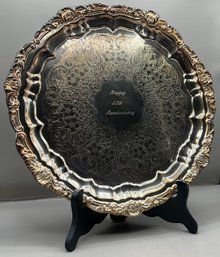 EPCA Silver Plate By Poole 25th Anniversary Plate