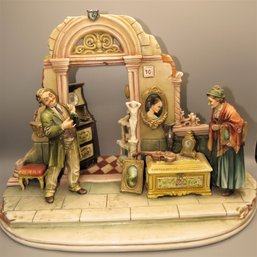 Capodimonte Antonio Borsato  'Antique Shop' Porcelain Figurine Made In Italy