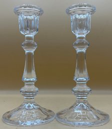 Crystal D Arques Lead Crystal Candle Holder Made In France Pair