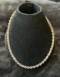 Sterling Silver Rope Chain Necklace 0.92 Ozt
