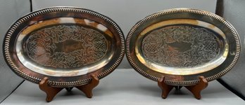Silver Plated Oval Trays, 2 Pieces