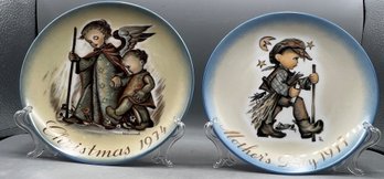 Sister Berta Hummel Mothers Day Limited Edition Porcelain 1974& 1977 Plates