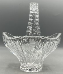 Princess House Romance Collection Clear Glass Basket Scalloped Edge Etched Flower