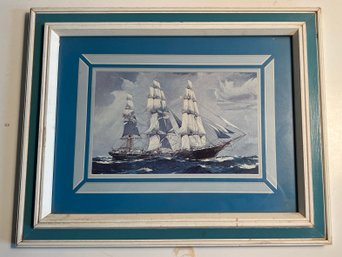 Nautical Clipper Ship Print Framed