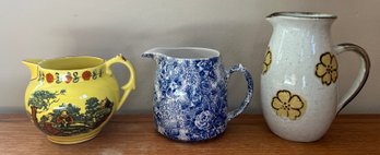 Mottahedeh Pitcher, Laura Ashley Chintzware Pitcher & Otagari Pitcher - 3 Pieces