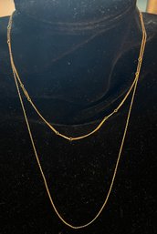 14kt Gold Necklaces .6grams & 1.9grams - 2 Piece Lot