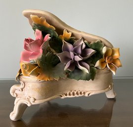 Capodimonte Piano With Flowers Figurine Made In Italy