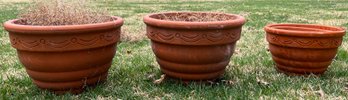 Terracotta Planters - 3 Piece Lot