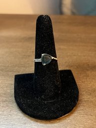 Sterling Silver Blue Topaz Ring Size 8 .09ozt