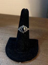 Sterling Silver Black Onyx Ring .08ozt