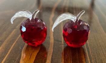 Swarovski Style Crystal Apples- 2 Pieces