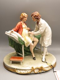 Capodimonte Porcelain 'The Gynecologist And The Patient' Figurine - Made In Italy