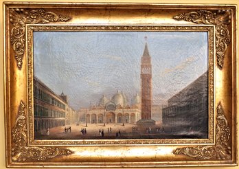Rudolf Von Alt St. Mark's Square In Venice Framed Print