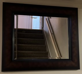 Brown And Black Tone Wood Frame Wall Mirror