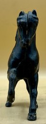 Prancing Horse Cast Iron Bank Painted Black
