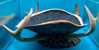 Handmade Turtle Shell And Deer Antler Ceremonial Bowl