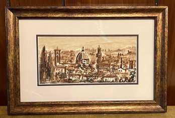 Duomo Florence Cityscape Watercolor Print