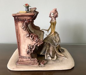 Emilio Tezza Girl Playing Piano Figurine Made In Italy