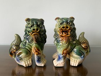 Pair Of Foo Dog Figurines - 2 Pieces