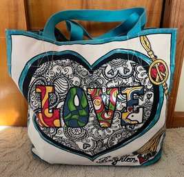 Brighton XL Heart Canvas Tote Bag