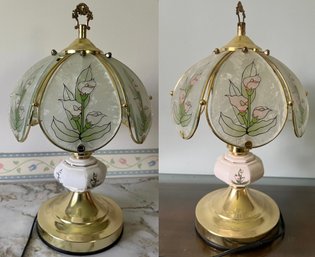 Underwriters Lab Floral Table Lamps - 2 Pieces