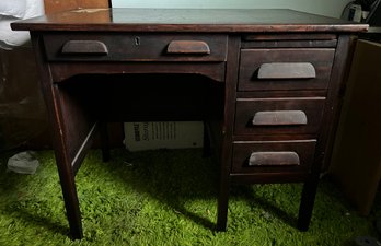 Antique Wooden Teachers Desk