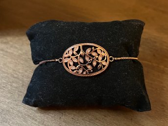 Rose Gold Toned Tree Of Life Adjustable Bracelet