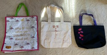 Assorted Lot Of Reusable Tote Bags - 3 Pieces
