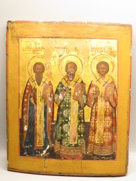 Antique, Late 18th Century Russian Icons On Wood Board