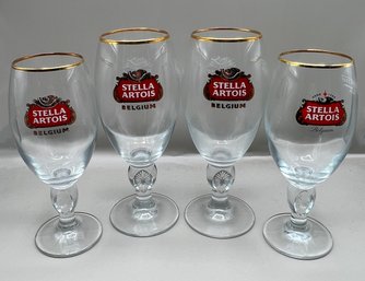 Stella Artois Beer Glasses Lot Of 4