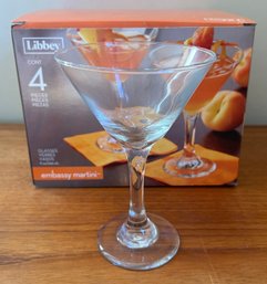 Libbey  Embassy Martini Glasses - 1 Box 4 Glasses