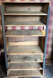 Antique Handmade Hercules Powder Crate Shelving Unit