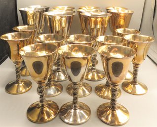 Valero Silver Plated Stemmed Cups - Assorted Sizes, Lot Of 20