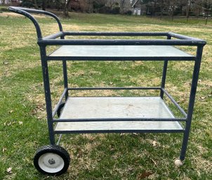 Glass Top Outdoor Bar Cart