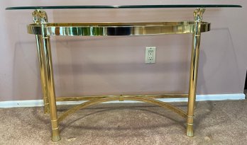 JDI Group Furniture Demilune Glass Top Table
