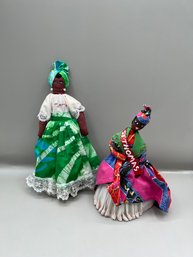 Caribbean Keepsake Dolls, 2 Piece Lot