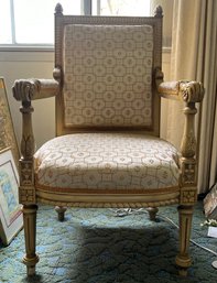 Louis XVI Style Wood Arm Chair