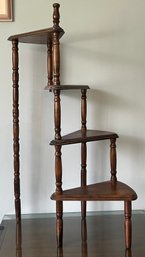 Mid-Century Carved Library Steps Plant Stand