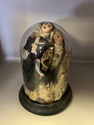 San Juan Hand Made Dolls In Cloche Glass Dome