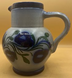 Bavarian Hand Painted Pottery Pitcher Stamped Gres Dalsage