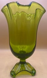 Viking Green Arching Thumb Print 3 Toed Footed Vase