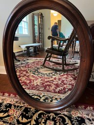 Ethan Allen Wood Frame Oval Mirror