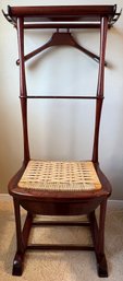 Vintage SPQR Mid Century Italian Clothing Valet Chair With Drawer