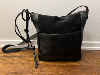 Vince Camuto Black Suede Leather Crossbody Bag