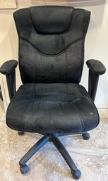 Lane Black Suede Rolling Office Chair